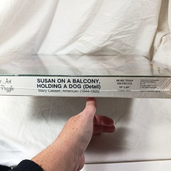 Fine Art Puzzle Mary Cassatt Susan on a Balcony Holding a Dog 500+ pcs NEW NIP - Picture 8 of 9